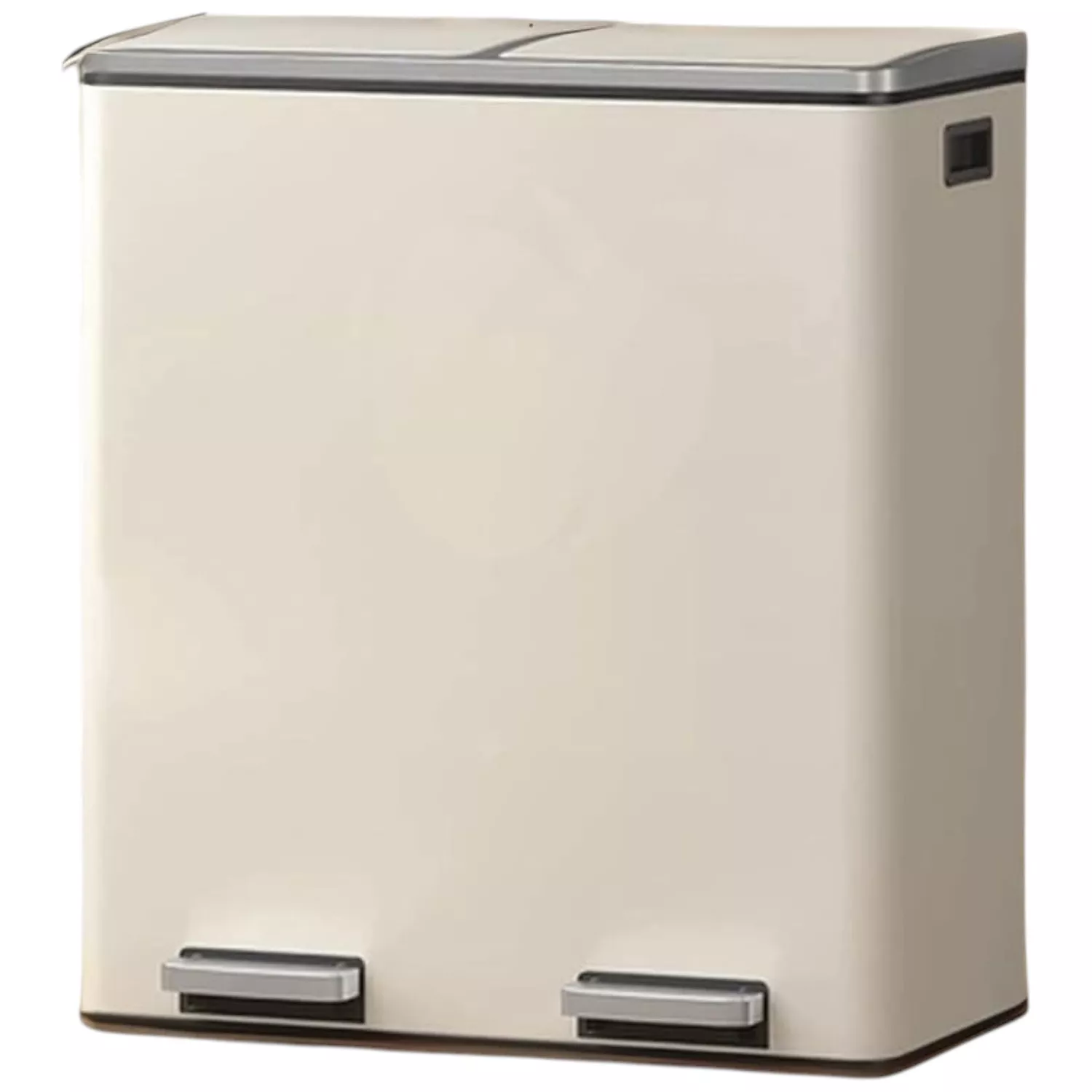 Dual Compartment Trash Can with Hinged Airtight Lids Kitchen Bin