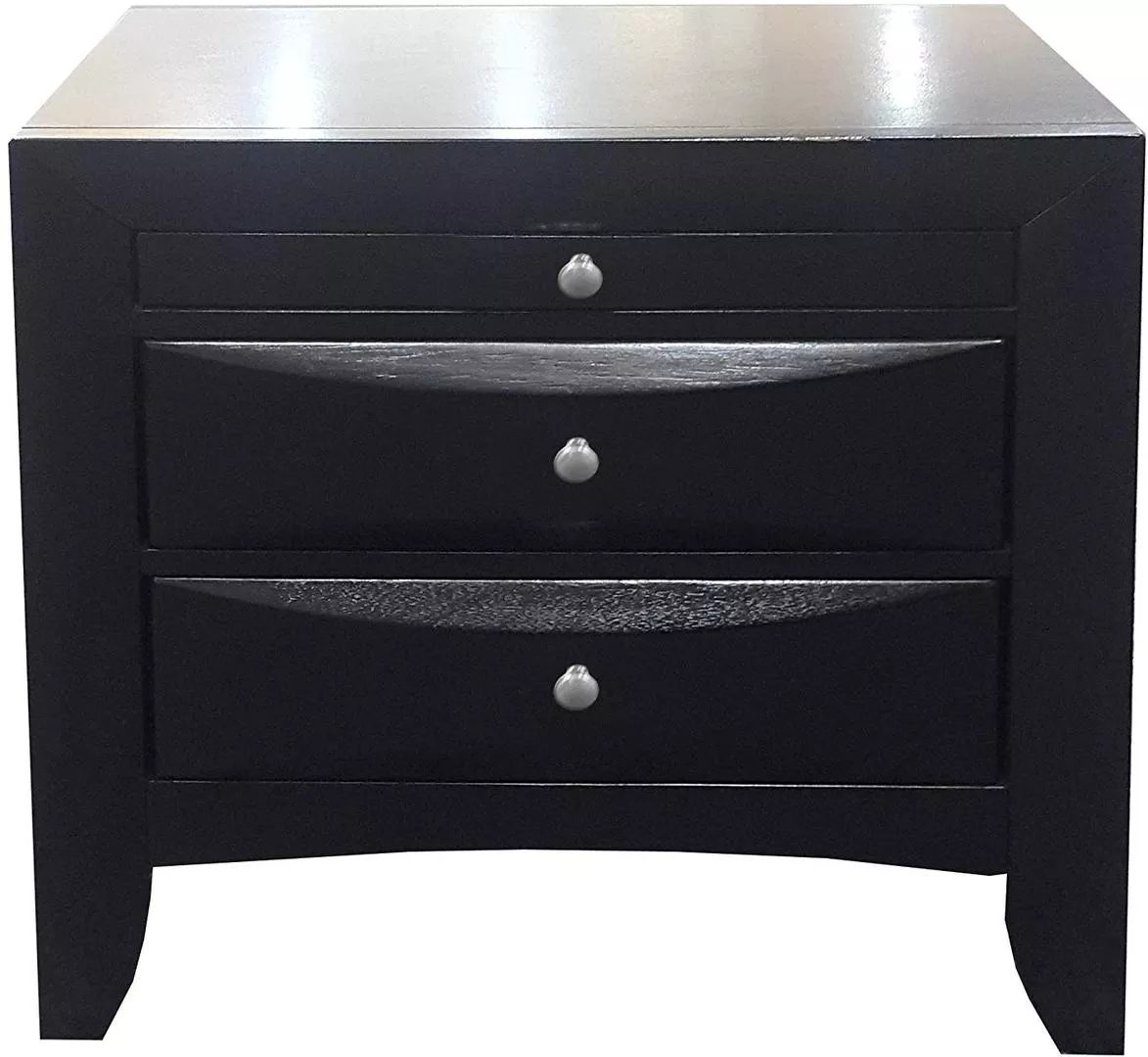 Durable Solid Wood 3-Drawer Nightstand for Bedroom Storage