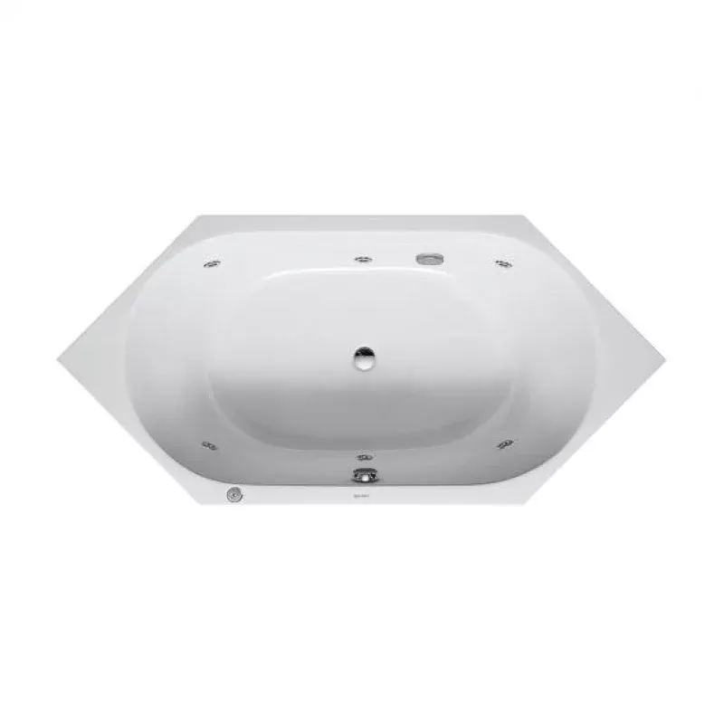 Duravit D-Code hexagonal whirlbath with jet system, built-in