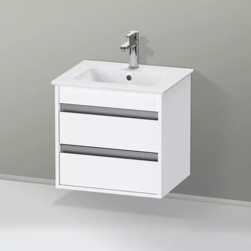 Duravit ME by Starck hand washbasin with Ketho vanity unit Compact with 2 pull-out compartments
