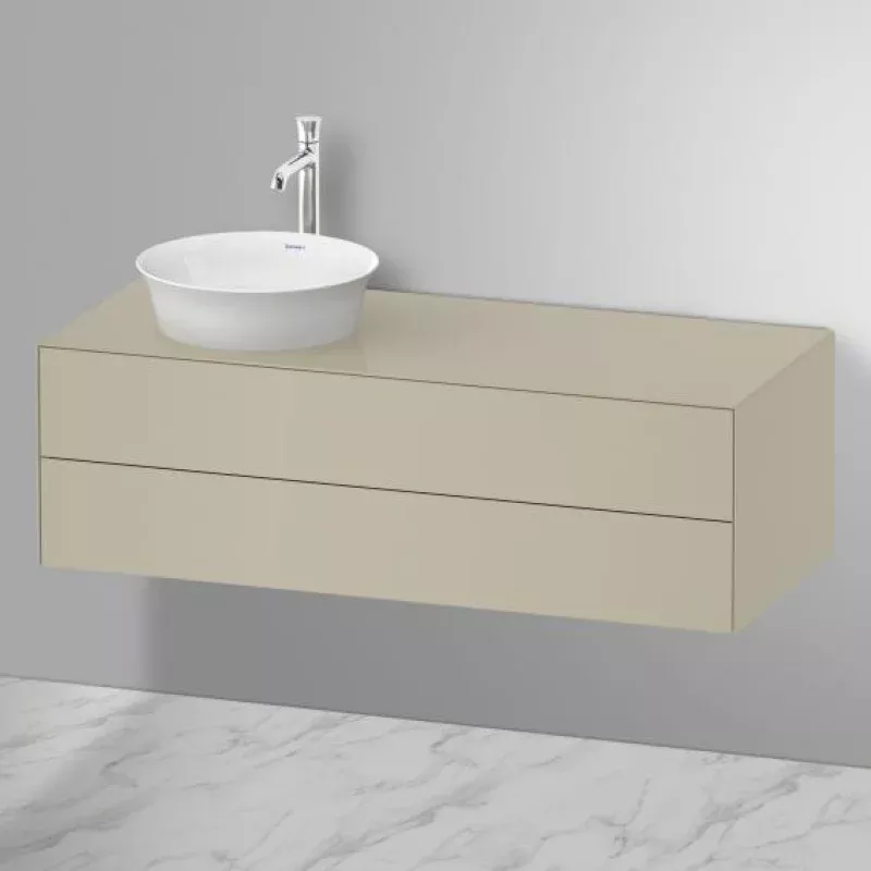 Duravit White Tulip countertop washbasin with vanity unit with 2 pull-out compartments