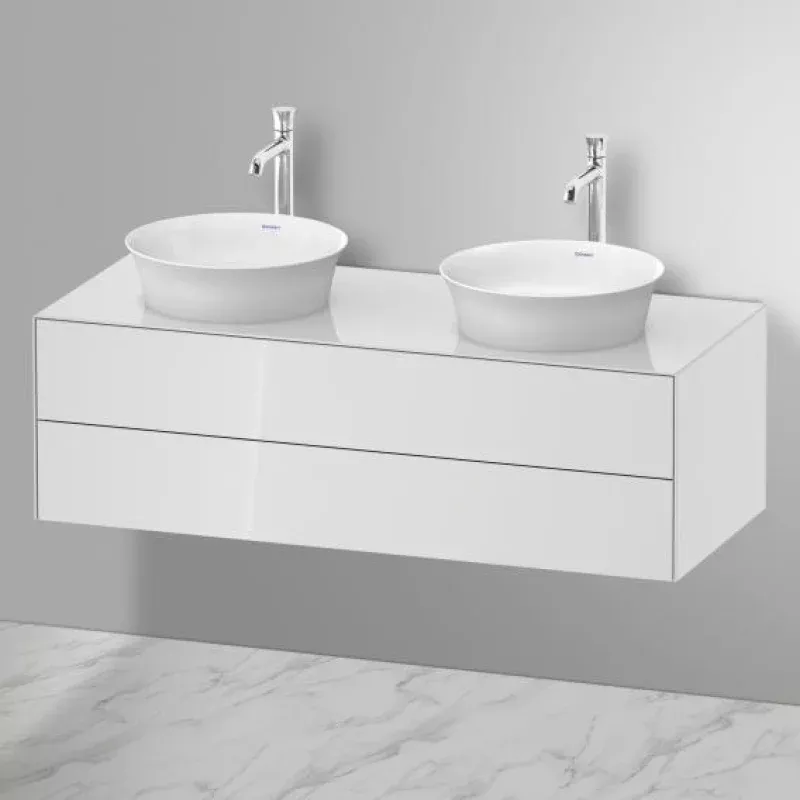 Duravit White Tulip vanity unit for 2 countertop washbasins with 2 pull-out compartments