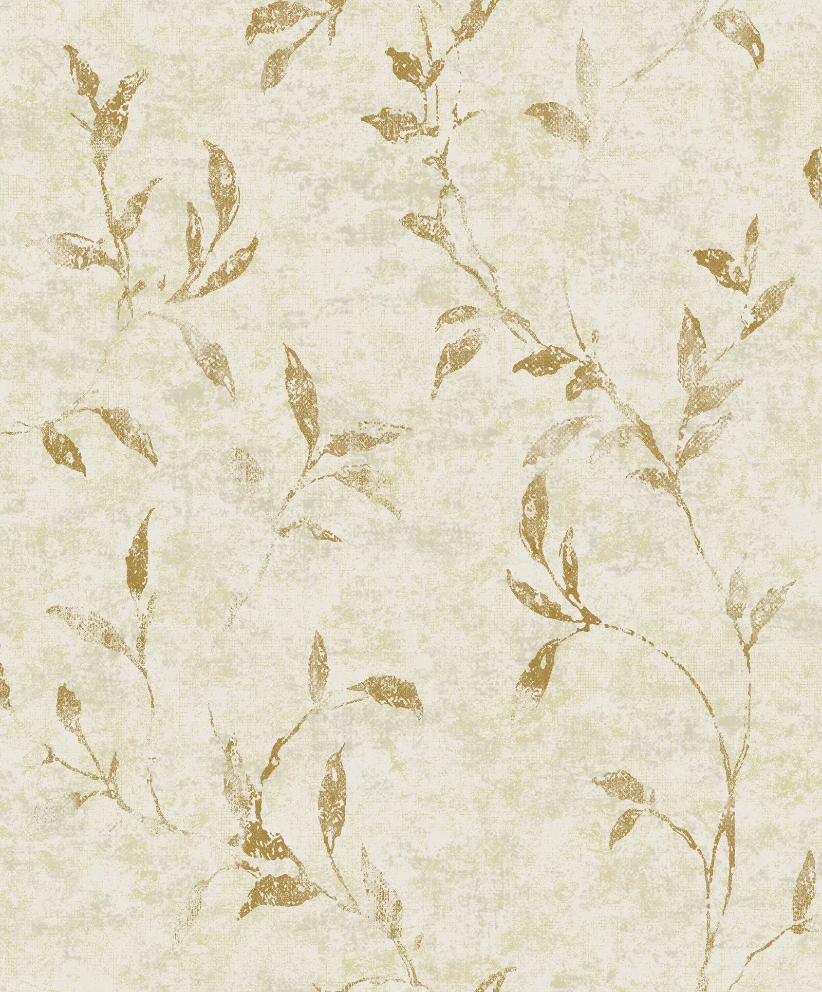 Elegance Leaf Impression Gold Wallpaper 11502