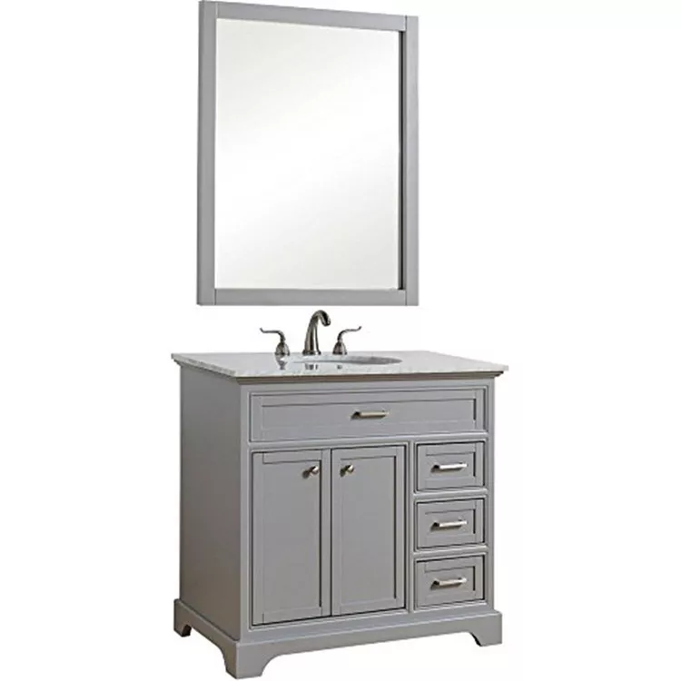 Elegant Decor 36 In. Single Bathroom Vanity Set In Light Grey