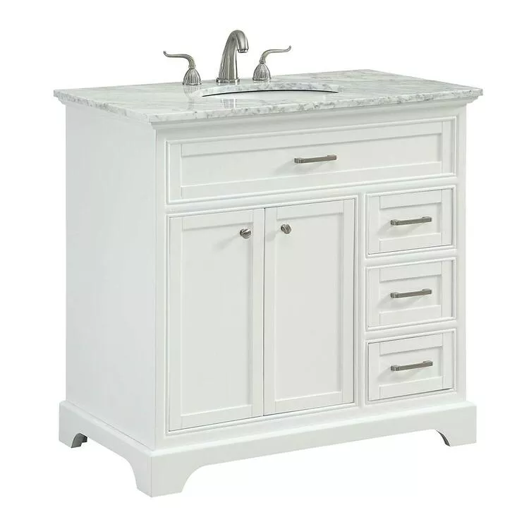 Elegant Decor 36 In. Single Bathroom Vanity Set In White