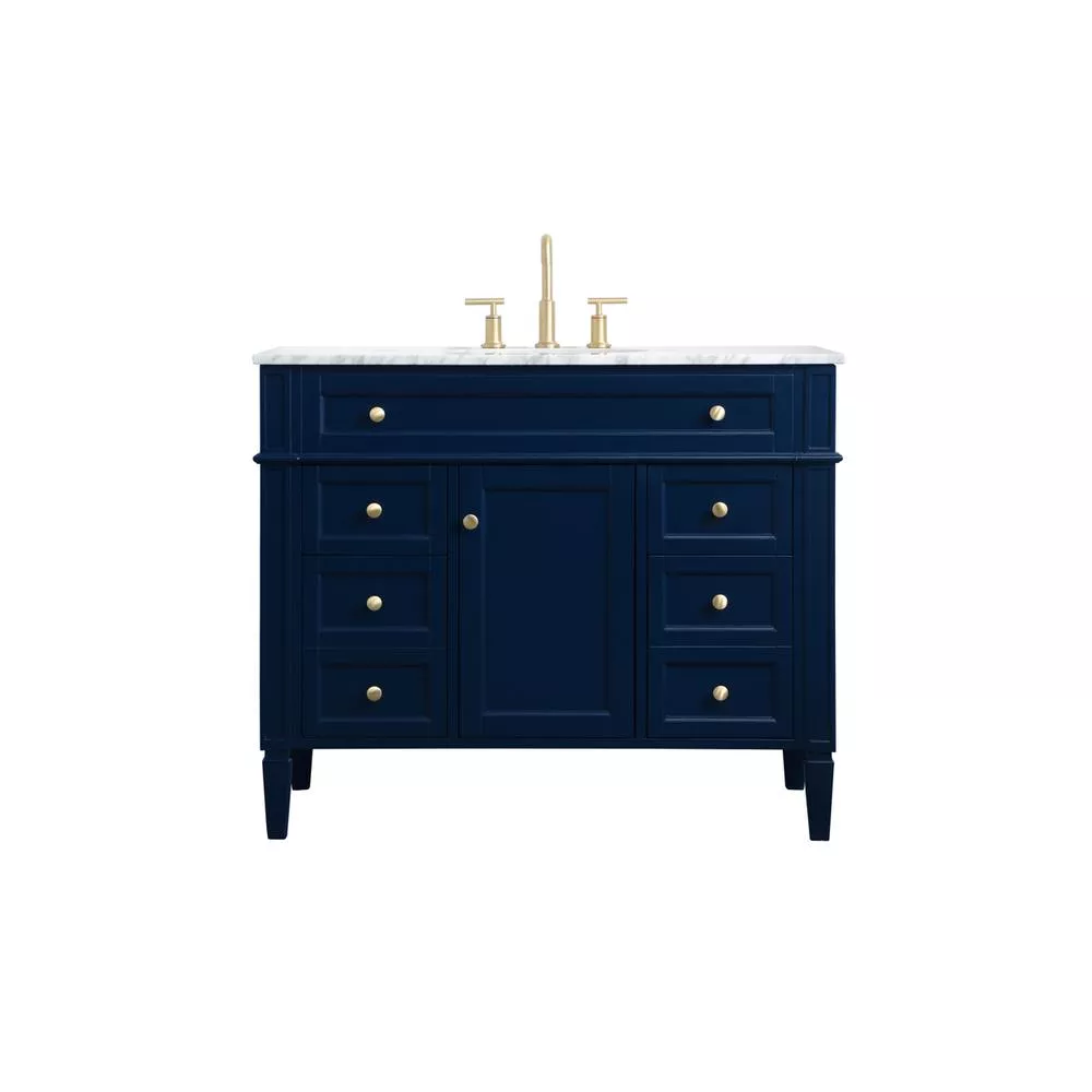Elegant Kitchen and Bath 42 inch Single bathroom vanity in blue