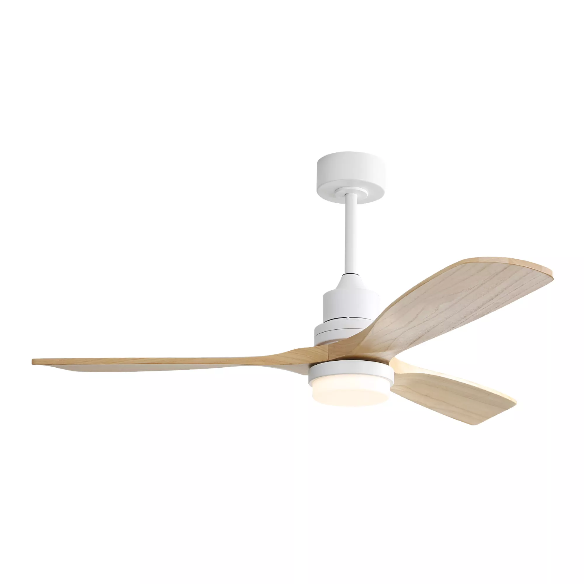 ELEMENT ACE 52 Inch Indoor Ceiling Fan With Dimmable LED Light 3 Solid Wood Blades Remote Control Reversible DC Motor