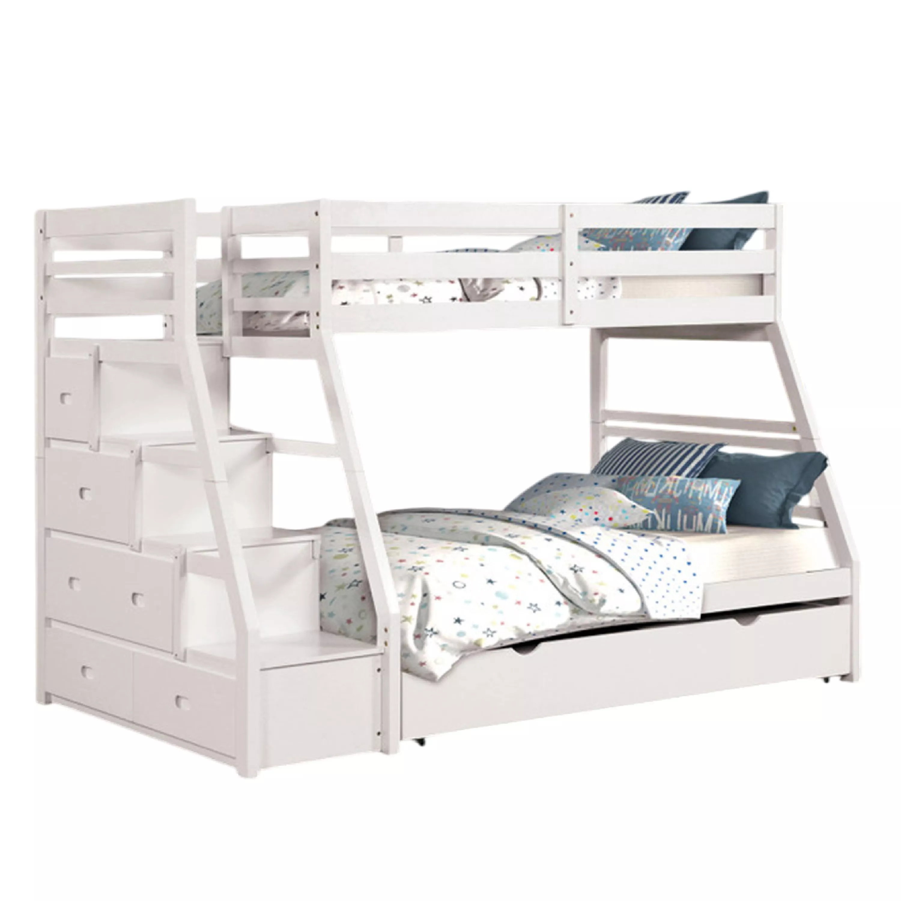Ellon Bunk Bed, Solid Wood, Storage Drawers