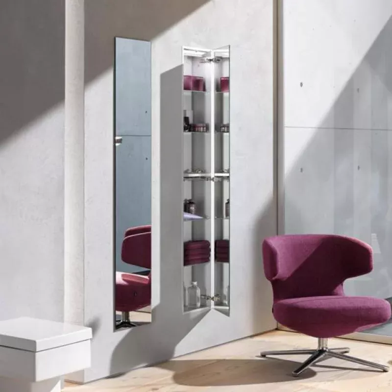 Emco Asis recessed cabinet module with mirrored door