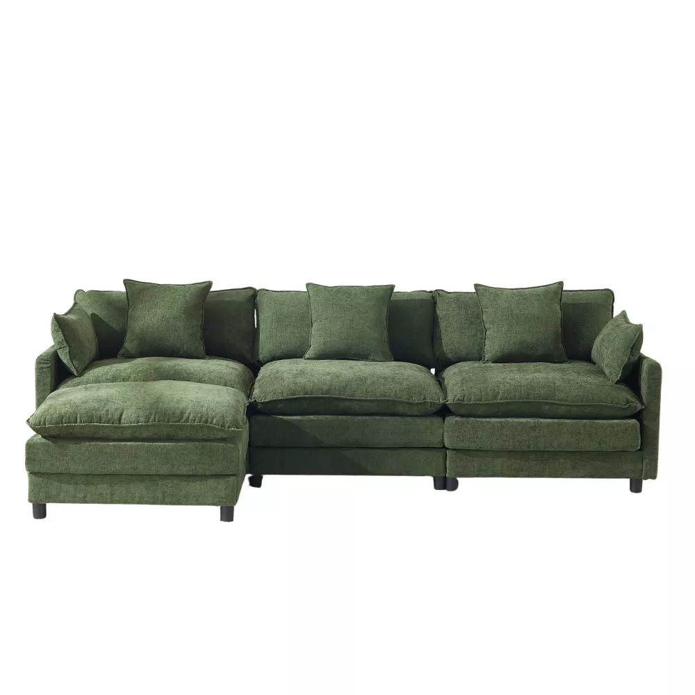 Envelor Modern L-Shaped Modular Chenille Sectional Sofa