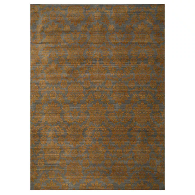 EORC Blue Wool Area Rug - 5x8ft Transitional Design