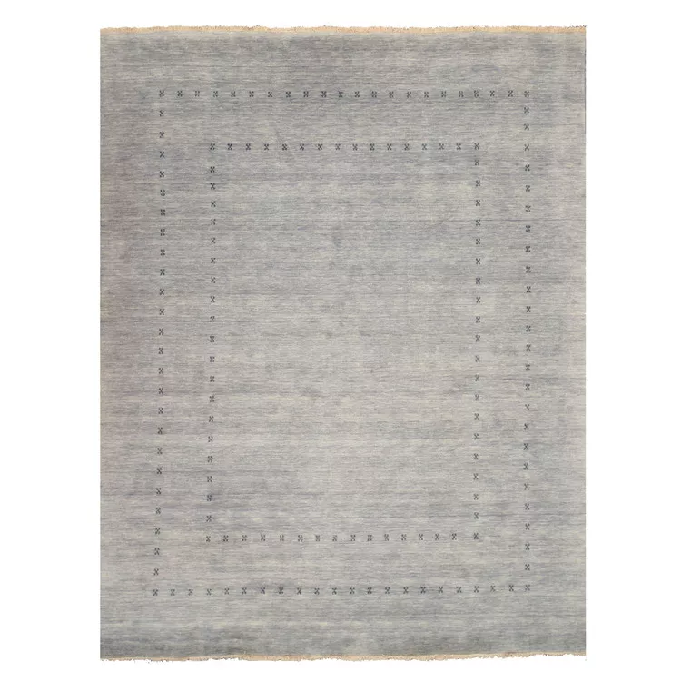 EORC Gray Handmade Wool Transitional Lori Baft Rug, 9' x 12'