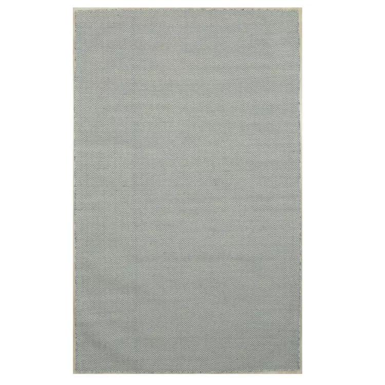 EORC Ivory Chevron Rug 5x8 - Hand Tufted Wool Area Rug