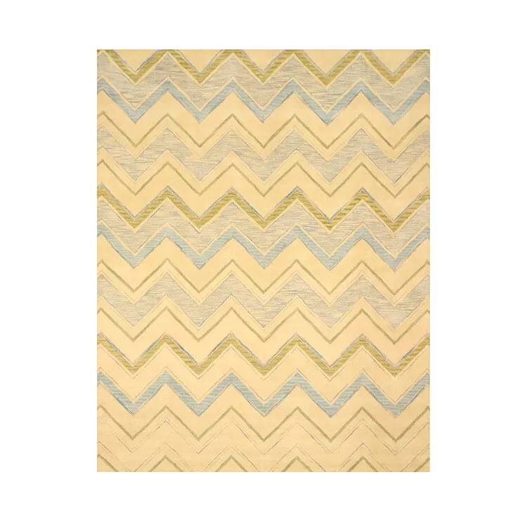 EORC Ivory Chevron Wool Rug - 7'9" x 9'9"