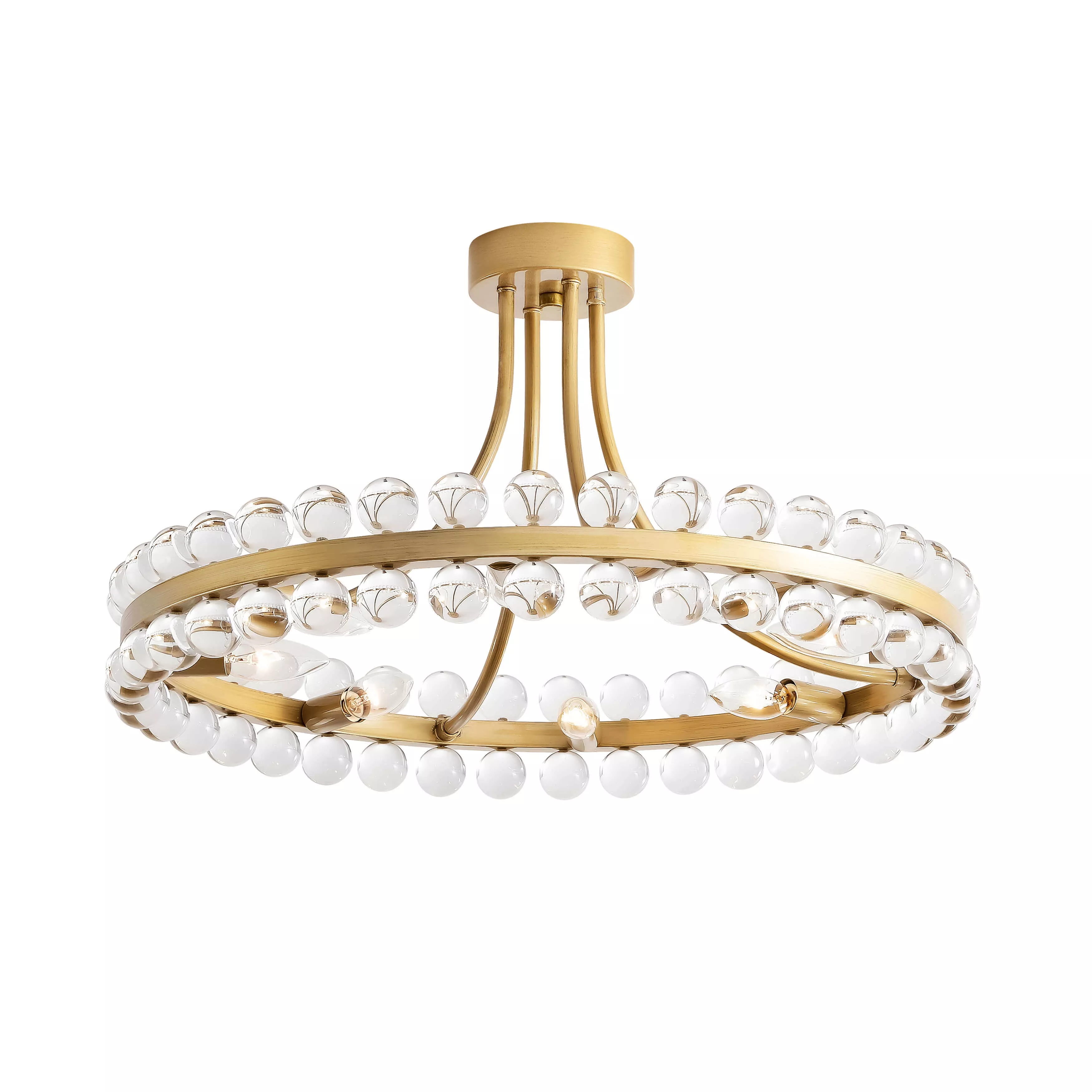 Esme 8-Light Wagon Wheel Crystal Semi-Flush Mount