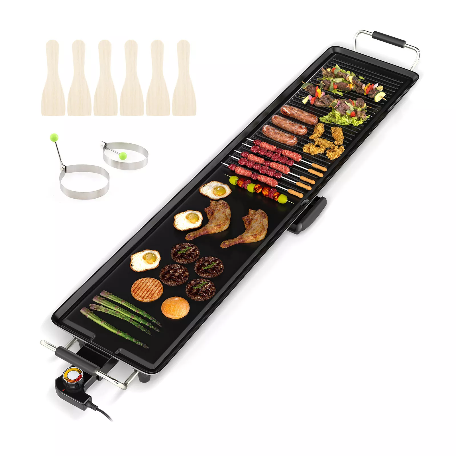 Extra Large Nonstick Electric Griddle with Dual Cooking Surface and Temperature Control