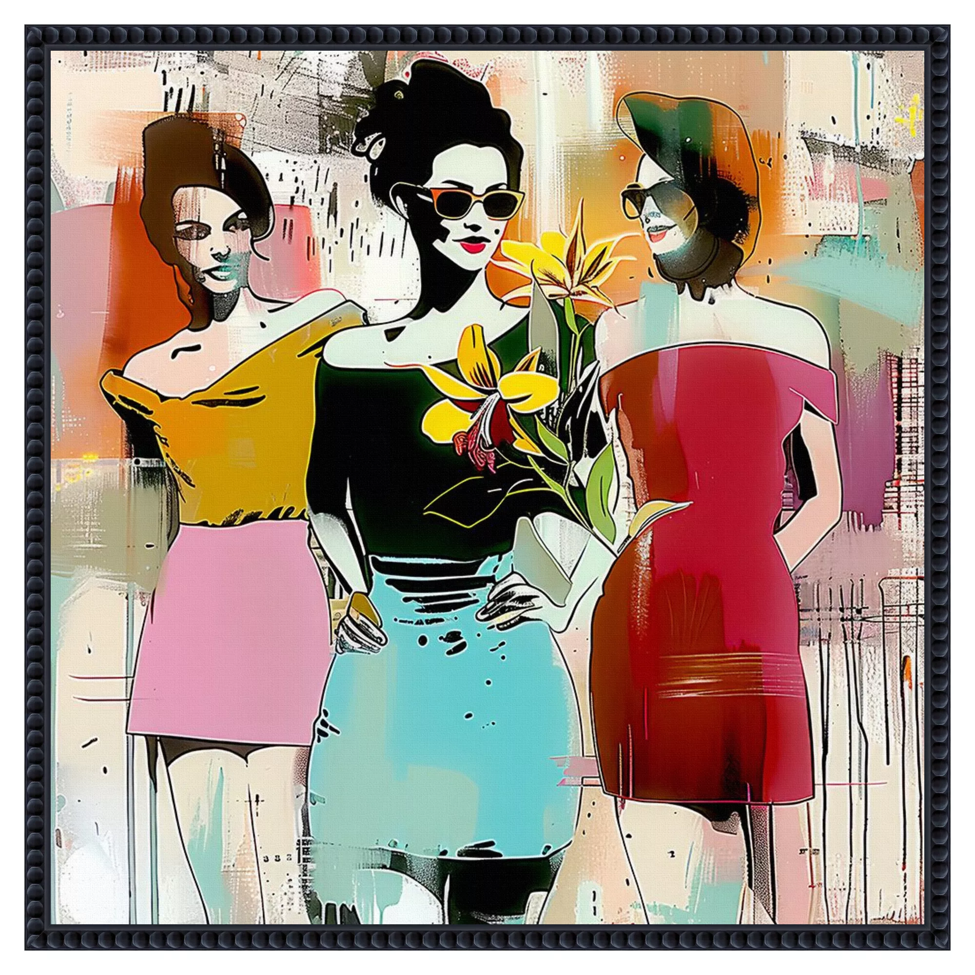 Fab Three 1 by Elan Studios Framed Canvas Wall Art