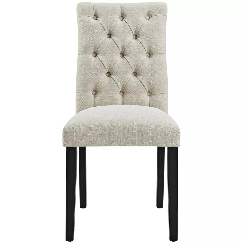 Fabric dining chair with plush backrest and comfortable seat