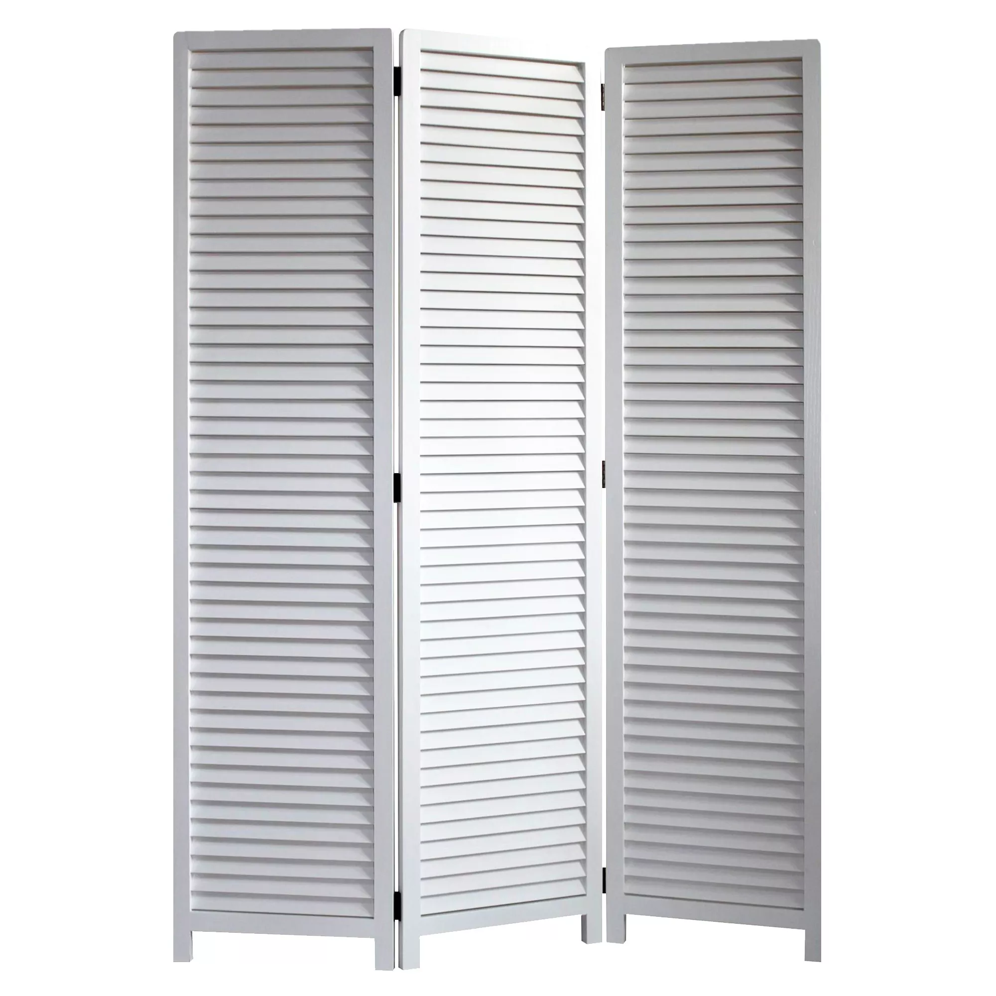 Farmhouse Style Louvered Folding Room Divider – Three-Panel Privacy Screen