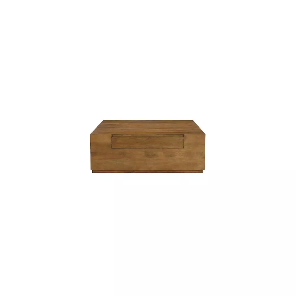 Flagstaff Square Cocktail Table in Spice Tan with 2-Drawers