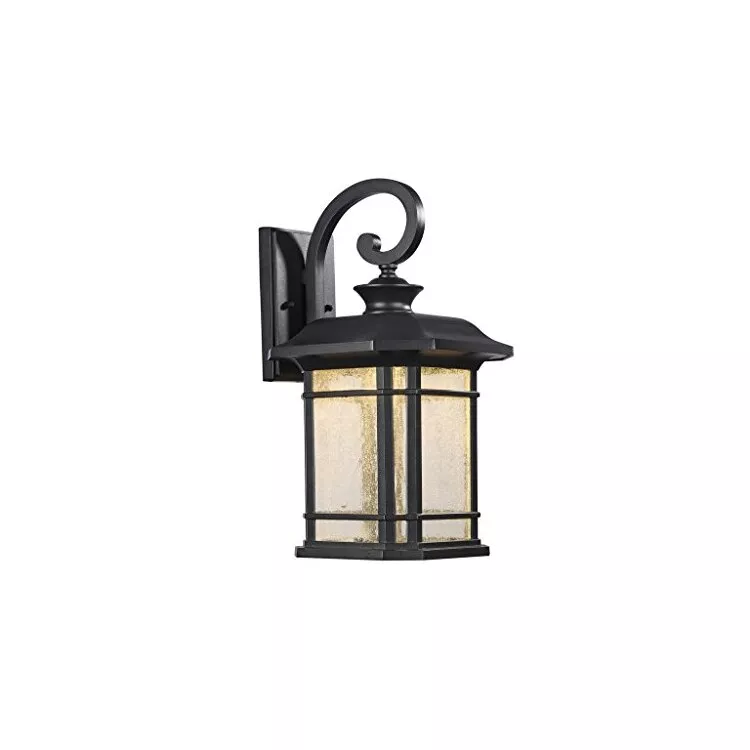 Franklin Transitional Led Textured Black Outdoor Wall Sconce 17" Height