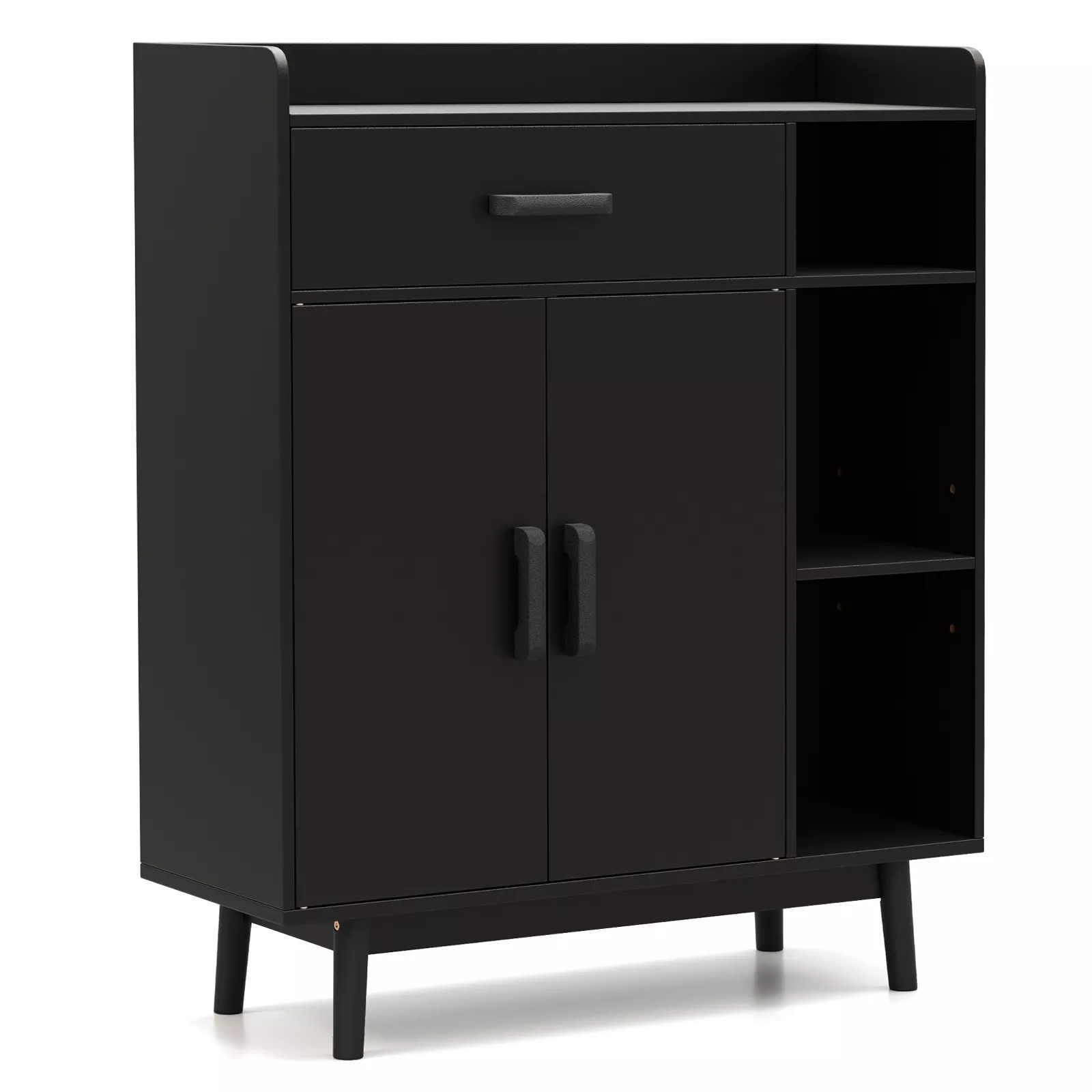 Free Standing Storage Cupboard with Single Drawer for Home Organization
