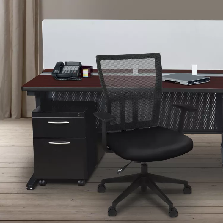 Fusion 48" x 24" Benching Sysem with Privacy Panel- Mahogany