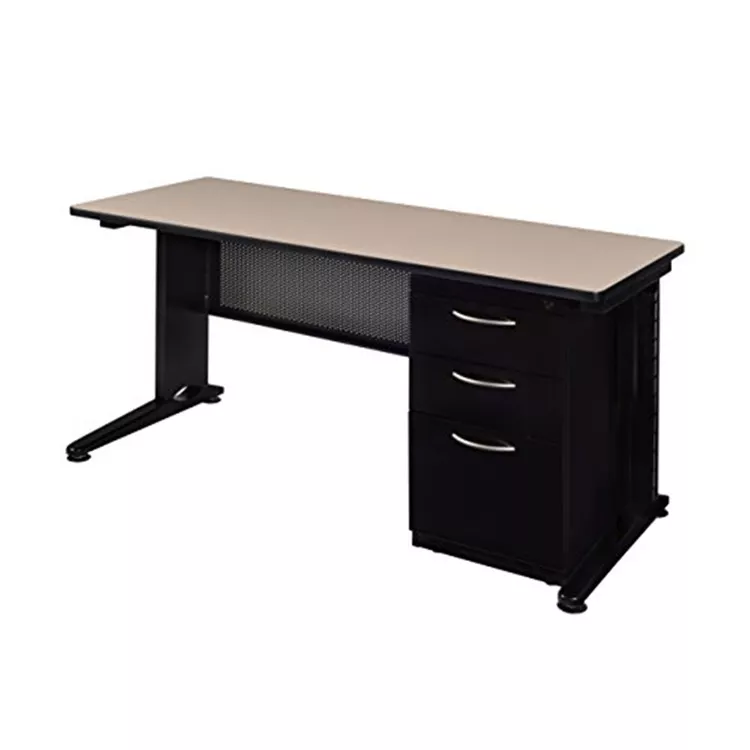 Fusion 66" x 30" Single Pedestal Desk- Beige