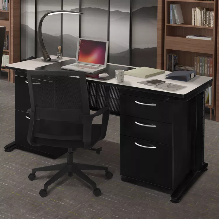 Fusion 72" x 30" Double Pedestal Desk- Maple