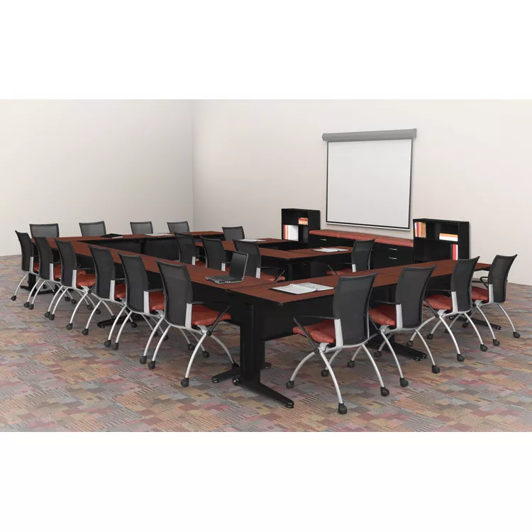 Fusion Training Tables - Cherry Finish, Steel Base - Regency Seating