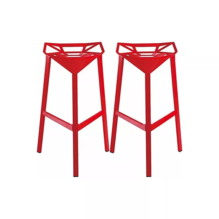 Geometric Aluminum Barstool 2-Pack