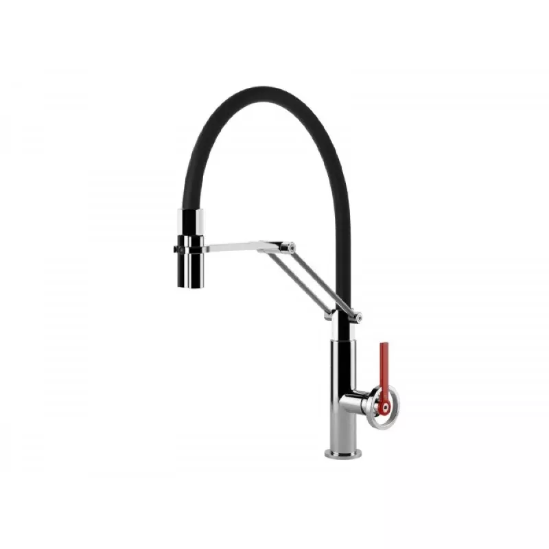 Gessi Officine V kitchen tap with pull out handshower 60205