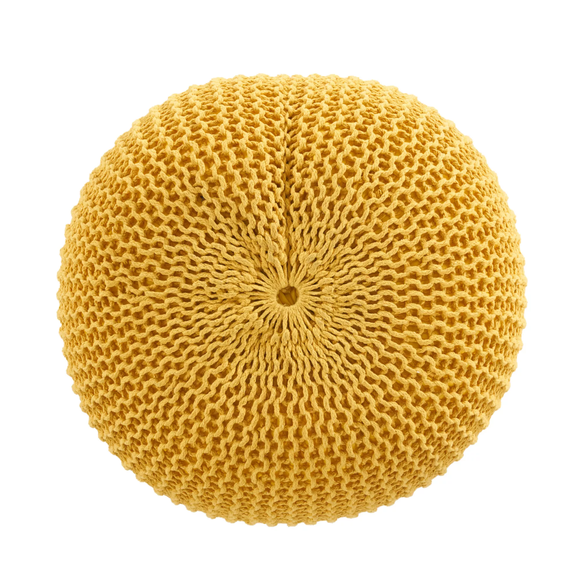 GOODSILO Versatile Knitted Round Pouf Ottoman and Floor Seating Accent