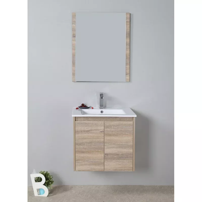 Grace 600mm Wall Hung Timber look Bathroom Vanity
