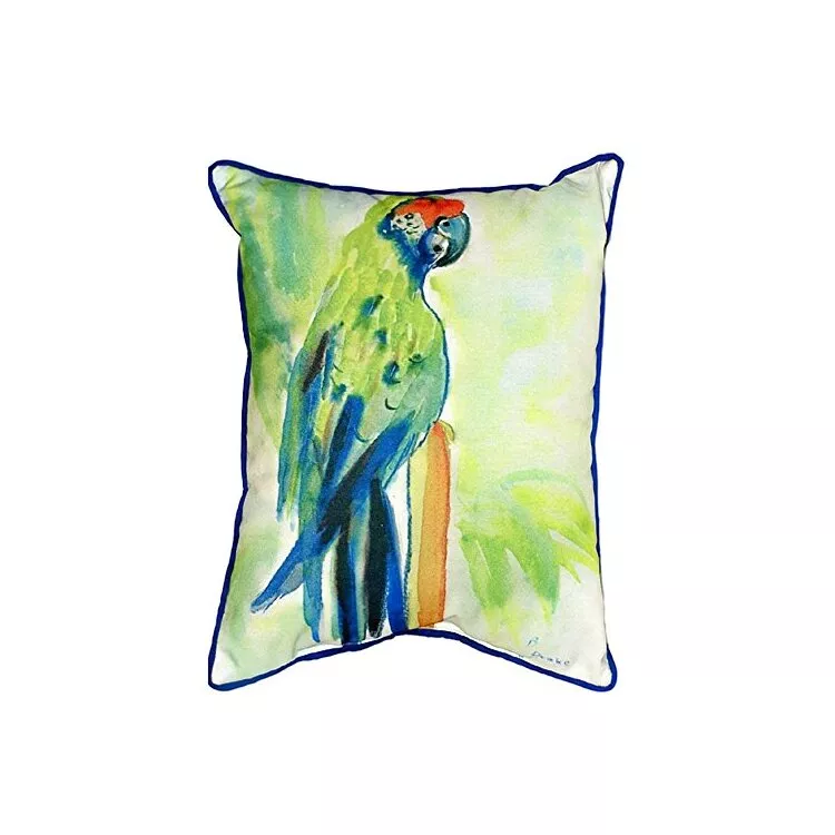 Green Parrot Extra Large Zippered Pillow 20x24