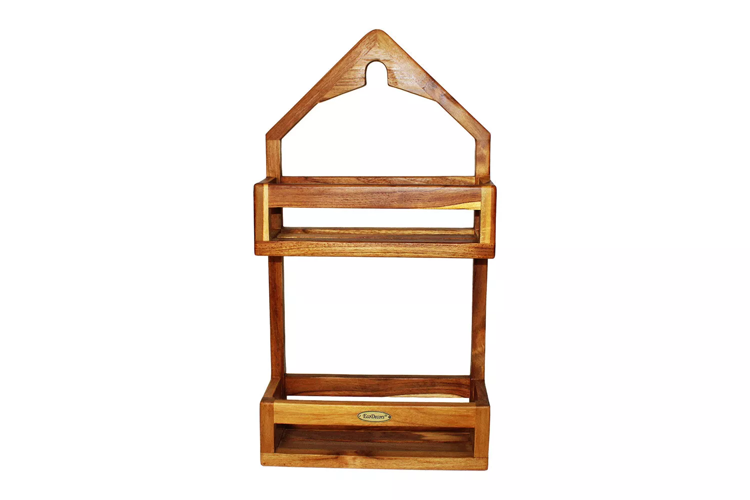Hanging Teak Shower Caddy With Storage Shelves