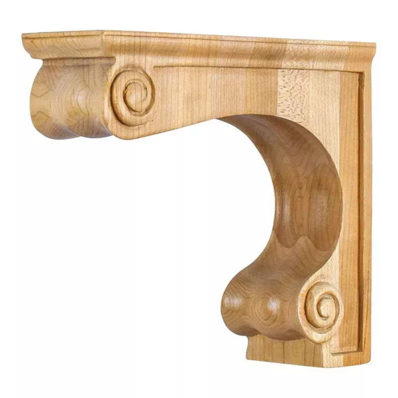 Hardware Resources 2-5/8" x 8" x 7" Rubberwood Range Hood Corbel