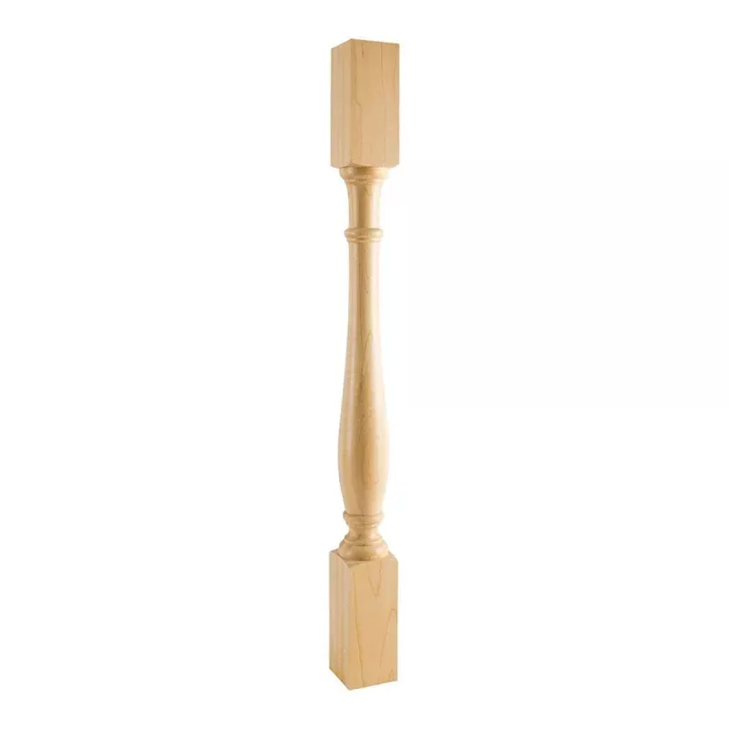 Hardware Resources 3-1/2" x 3-1/2" x 42" Hard Maple Turned Wood Post