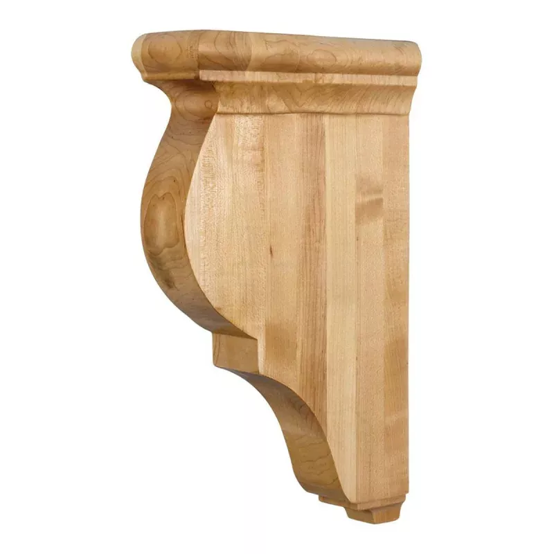 Hardware Resources 3" x 8-1/2" x 14" Rubberwood Smooth Bar Bracket