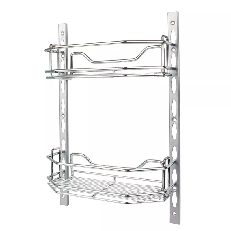 Hardware Resources 6" Deep Door Mounted Tray System Kit in Polished Chrome