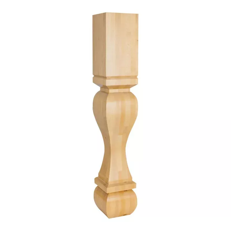 Hardware Resources 6" x 6" x 35-1/2" Square Alder Post / Table Leg with Foot