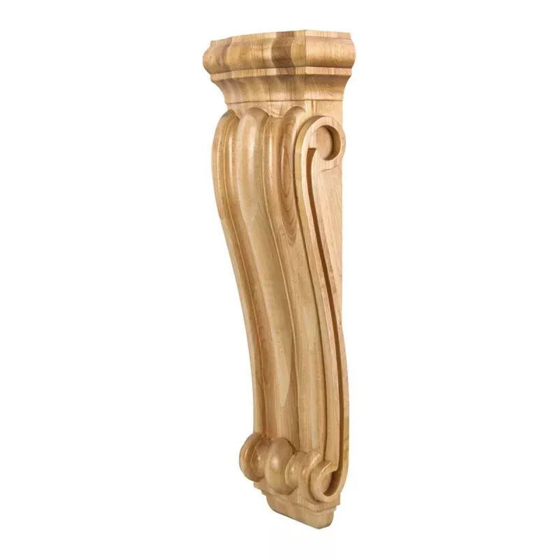 Hardware Resources 7" x 3-3/4" x 22" Alder Smooth Profile Scrolled Corbel