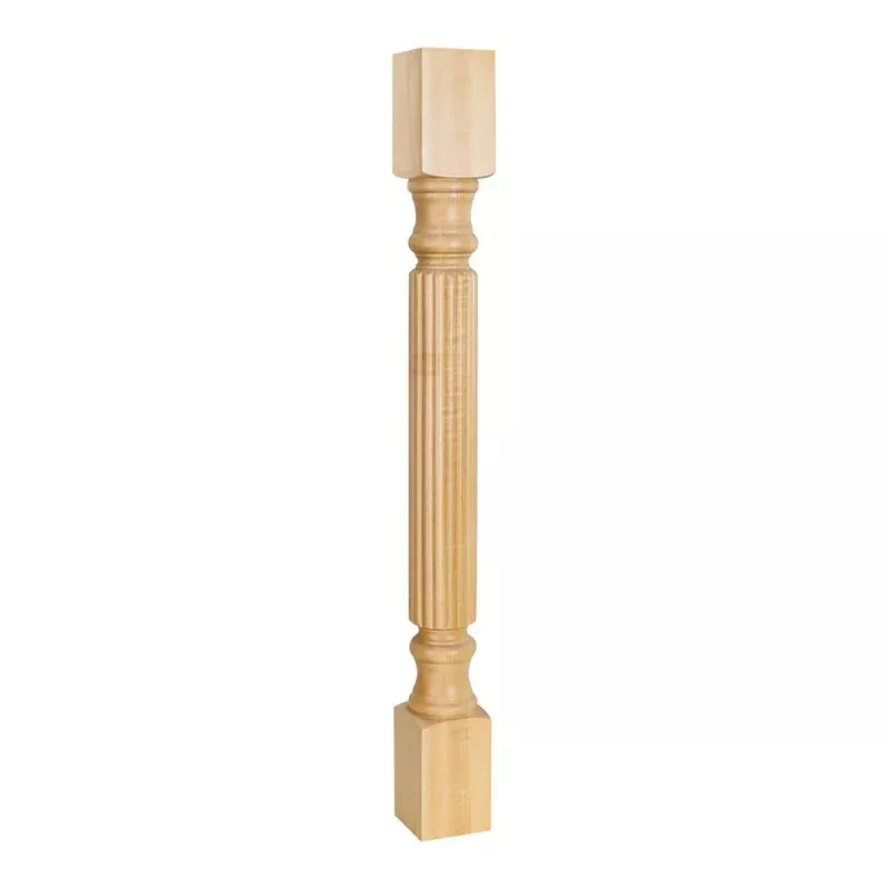 Hardware Resources Alder Wood Post with Reed Pattern