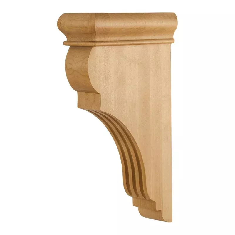 Hardware Resources Rubberwood Fluted Wood Bar Bracket
