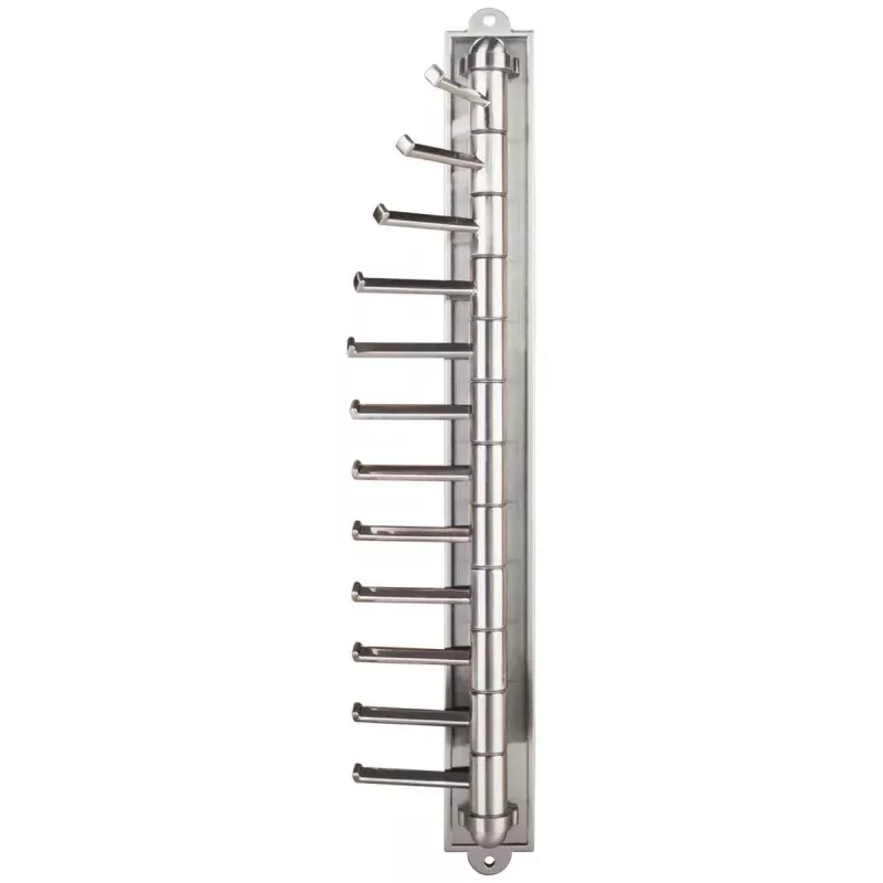 Hardware Resources Satin Nickel Screw Mounted Tri-Level Cascading Tie Rack
