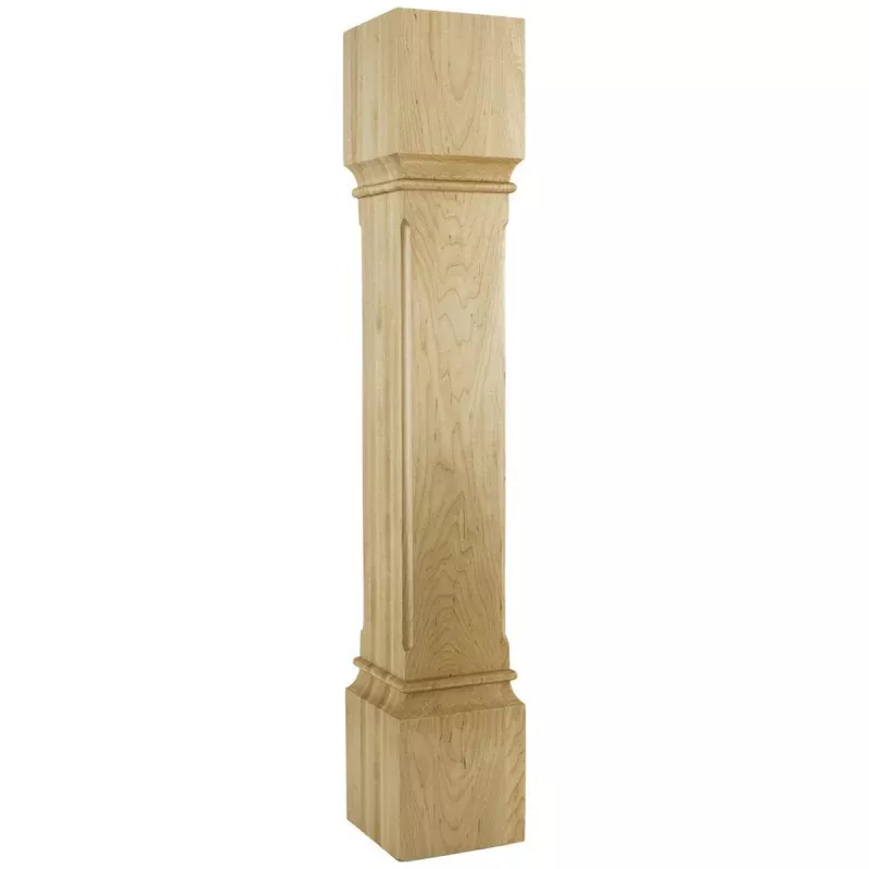Hardware Resources Transitional White Birch Post with Fluted Corners