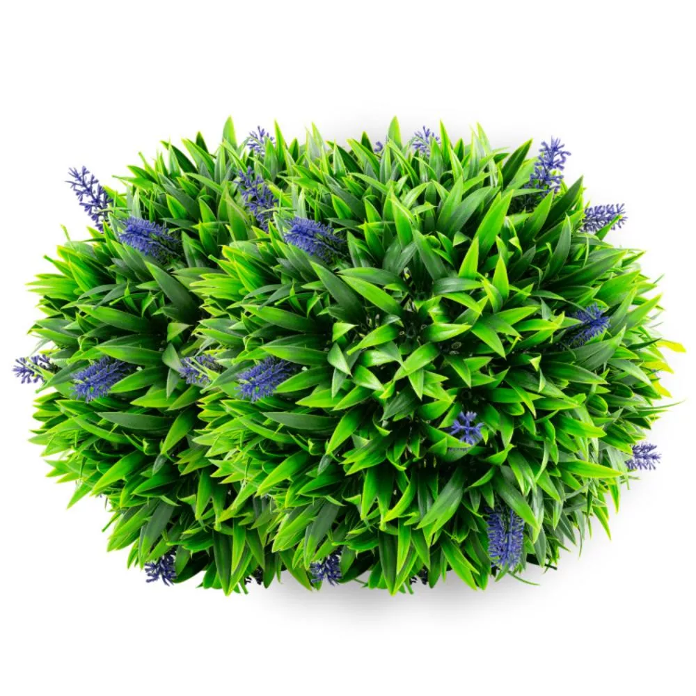 Hivvago 2 Pieces Artificial Lavender Topiary Balls with Flowers