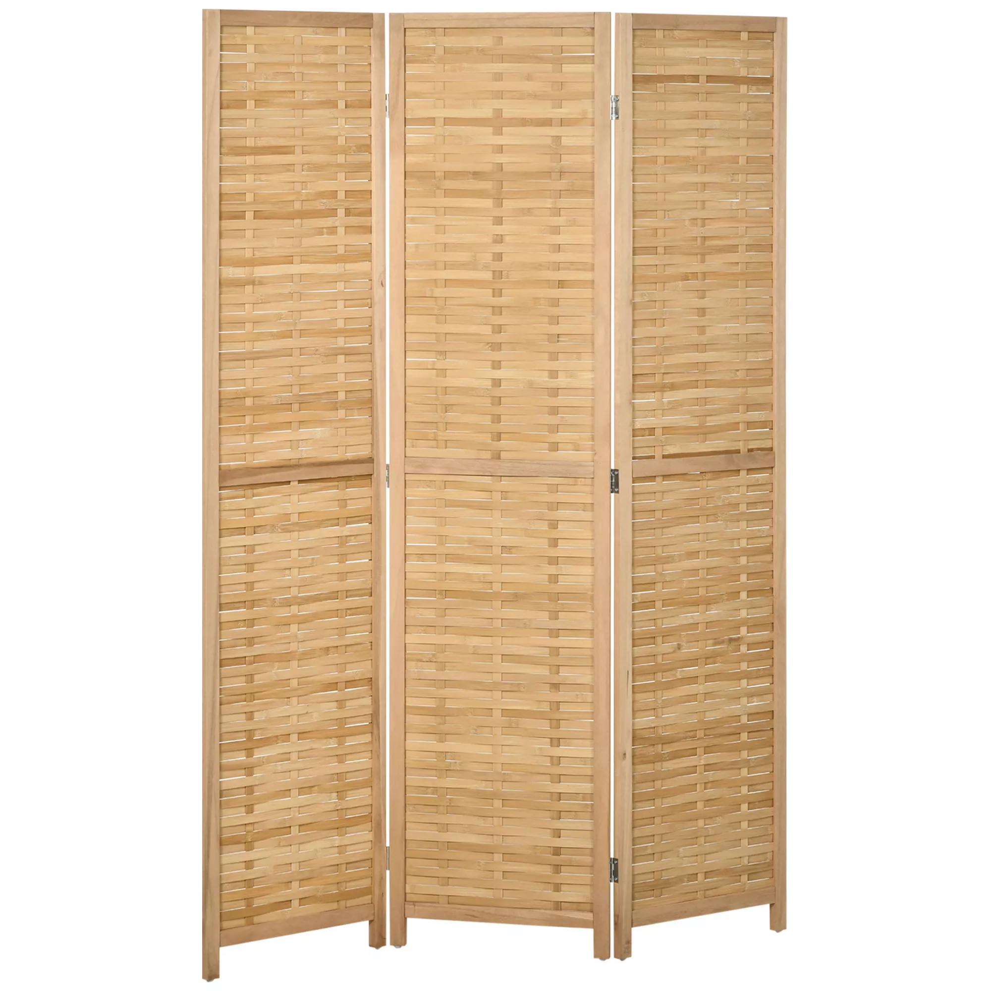 Hivvago 3-Panel Bamboo Folding Room Divider for Home or Office
