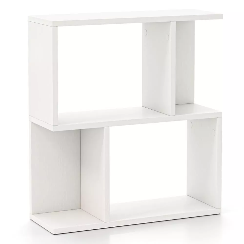 Hivvago 3-Tier Bookshelf with Display Shelf for Small Space