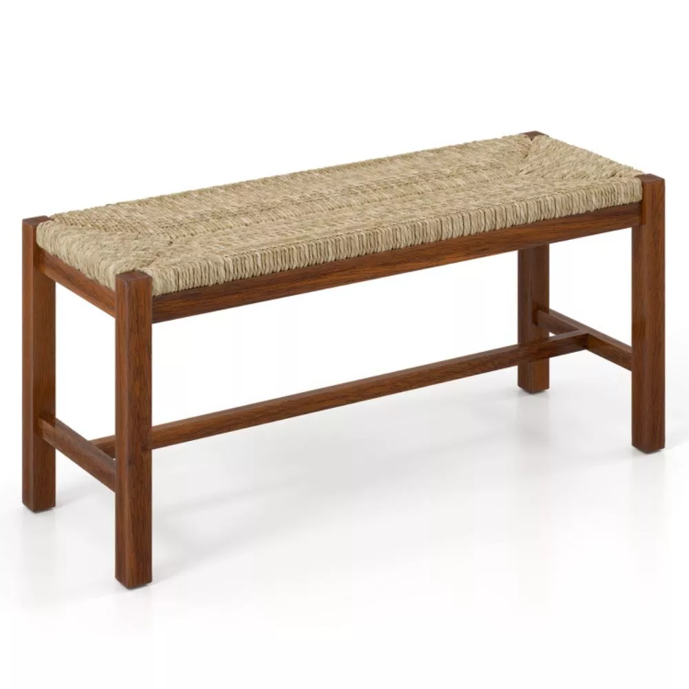 Hivvago 40 Inch Long Wood Bench with Solid Rubber Wood Frame